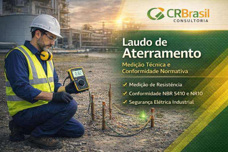 Laudo de Aterramento com medição técnica em sistema industrial