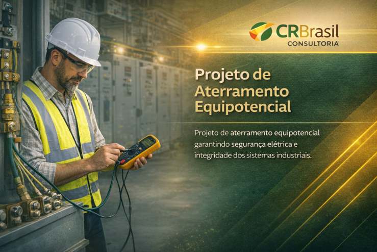 engenheiro eletricista analisando sistema de aterramento equipotencial em instalação industrial