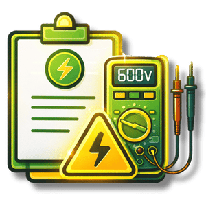 ícone de laudos elétricos com análise técnica e conformidade de instalações