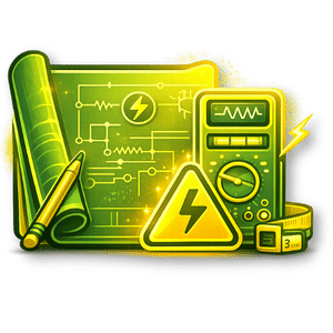 Ícone ilustrativo de laudos elétricos em engenharia elétrica, representando inspeções técnicas, avaliação de conformidade normativa e análise de segurança em instalações elétricas.