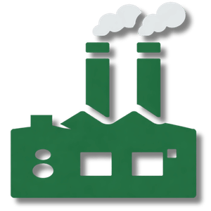 ícone de indústria representando ambientes produtivos em engenharia elétrica